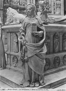 Nantes, Kathedraal van St. Peter en St. Paul, Graf van Frans II, Hertog van Bretagne en Marguerite van Foix, detail van Temperance, 1502-07